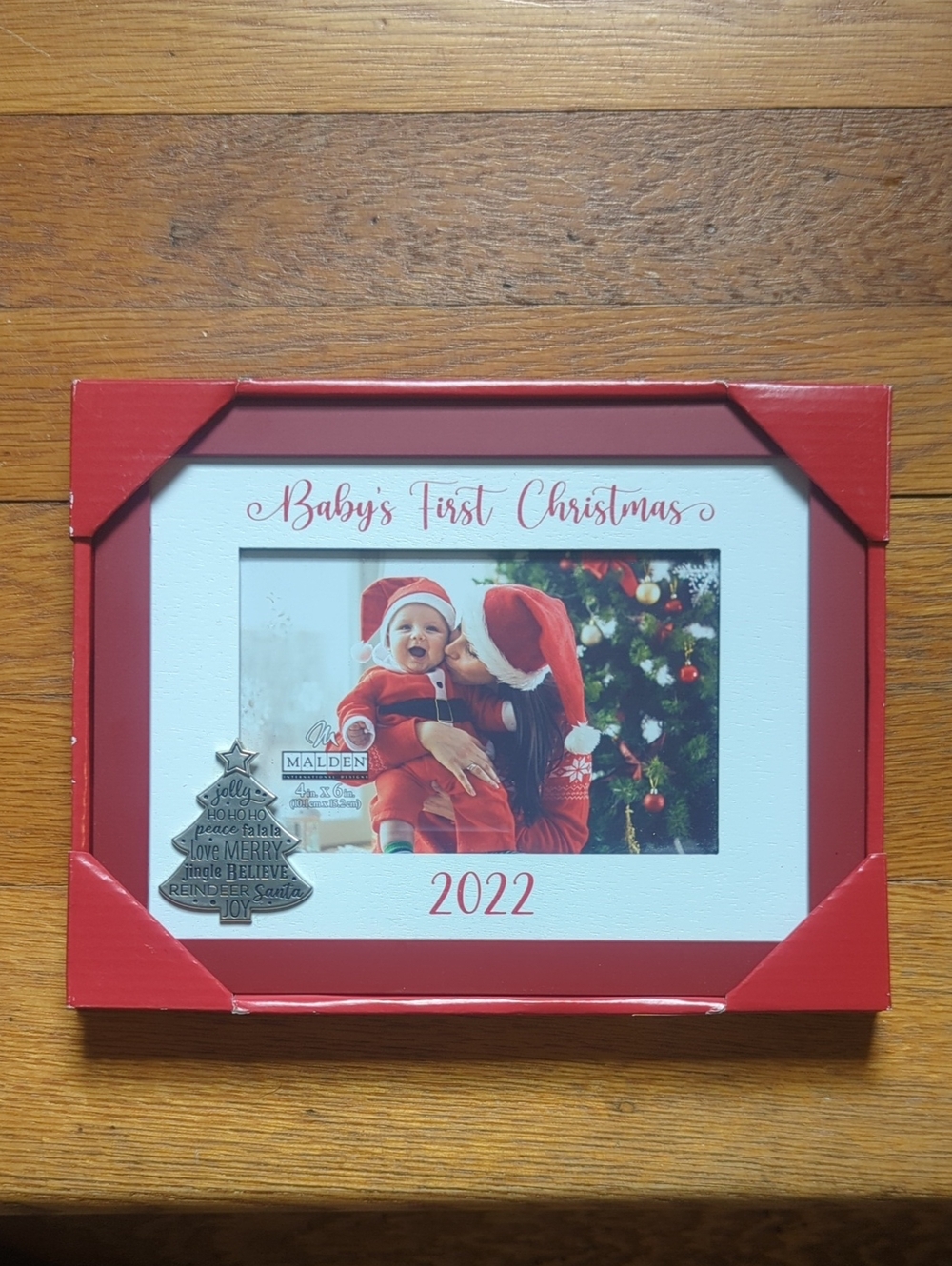 Baby's First Christmas 2022 Red Picture Frame